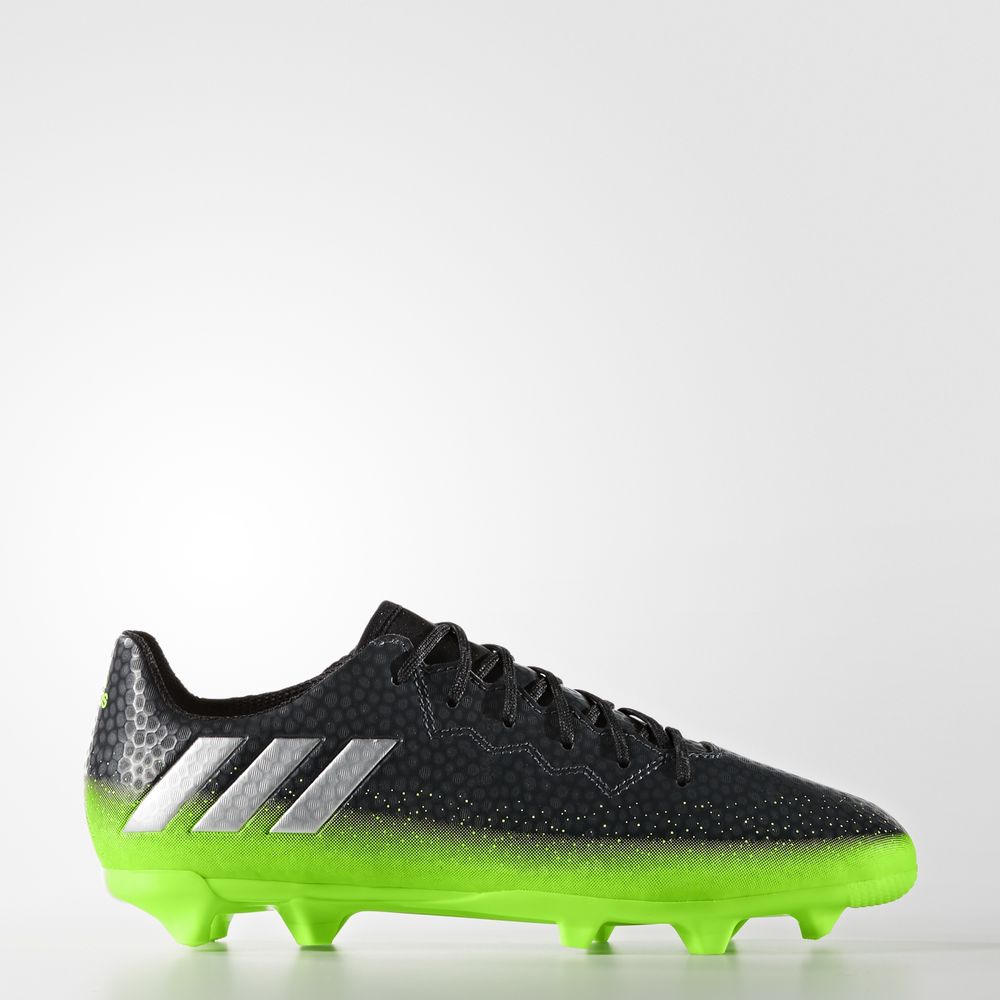 Adidas Messi 16.3 Firm Ground - ποδοσφαιρικα παπουτσια για αγορια - Βαθυ Γκρι/Ασημι Μεταλλικός/Πρασι